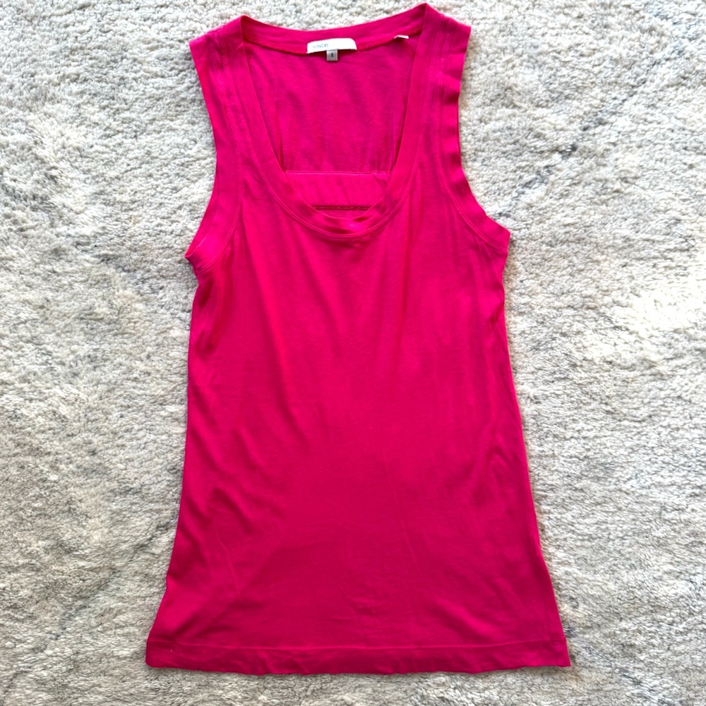Vince Dark Pink Scoop Neck Tank Top